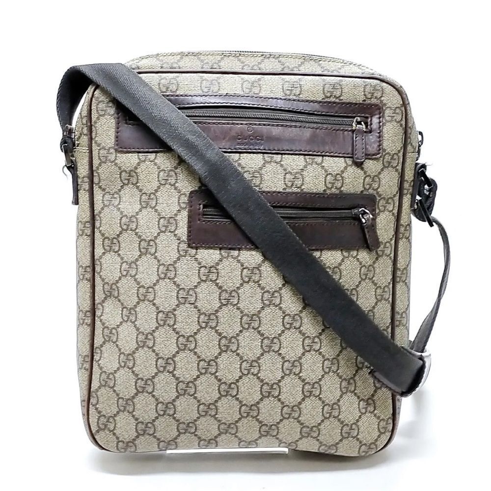 GUCCI GG Supreme Coated Canvas and Leather Crossbody Messenger Bag VINTAGE - Picture 11 of 17